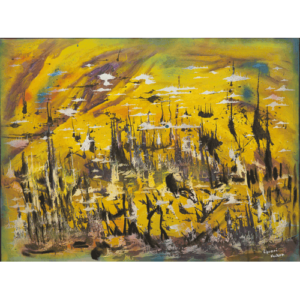 Automne Boreal Liguori Vachon Art non-figuratif montagne nuage mouvement jaune arbre foret
