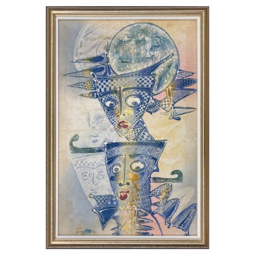 Tupic artiste inconnu peintre Style Picasso Matis visages planete fiction