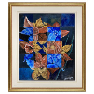 Fleurs cubique Sylvie Guillot artiste peintre jeu couleur forme cube