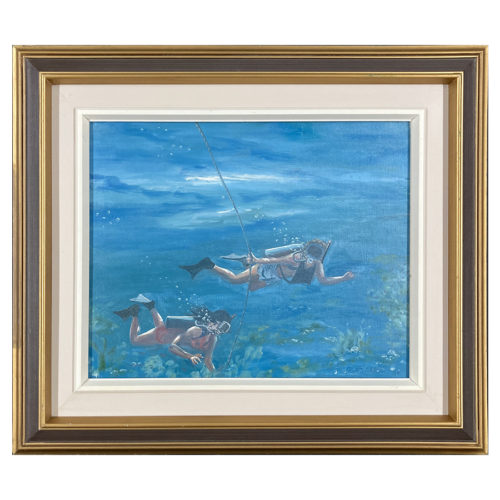 Plongée sous-marine par Gaston Ricard artiste peintre Sherbrookois