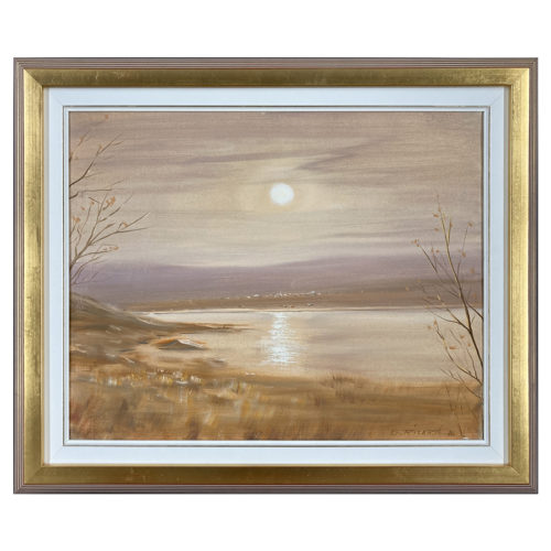 Reflet de soleil Gaston Ricard artiste peintre Sherbrookois paysage lac automne montagne