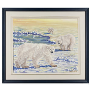 Ours polaire par Benoit Hebert artiste peintre banquise glace hiver eau mer ocean