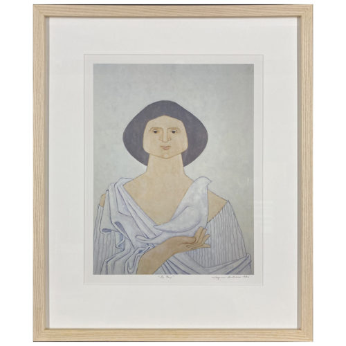 La paix Jacques Barbeau artiste peintre Sherbrookois portrait femme colombe