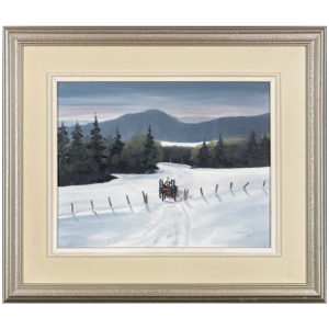 Orford en hiver par L. Lacroix artiste peintre québécois