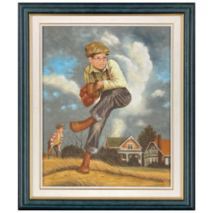 jeune lanceur baseball Any Annie Picard artiste peintre maison nuage cour gant lunch casquette jeune loge