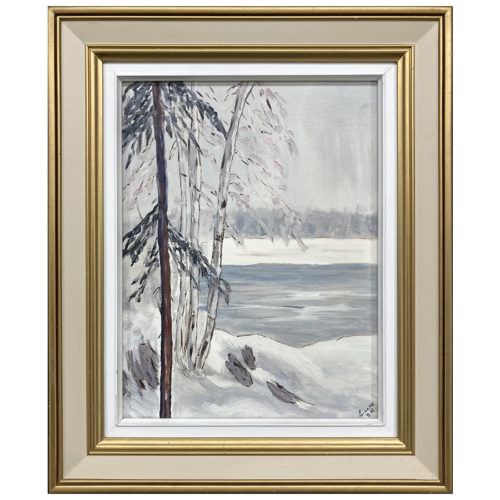 Paysage hiver Nicole Girard peintre duotone nature gelee foret neige lac epinette