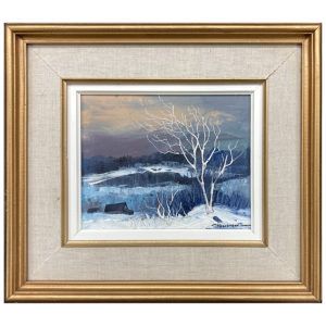 Paysage hivernal Shedid Marwam peintre nature froid bouleau montagne neige brunante