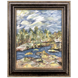 La beaute de la nature Jean Groth artiste peintre quebecois forets riviere et ciel nuageux arbre