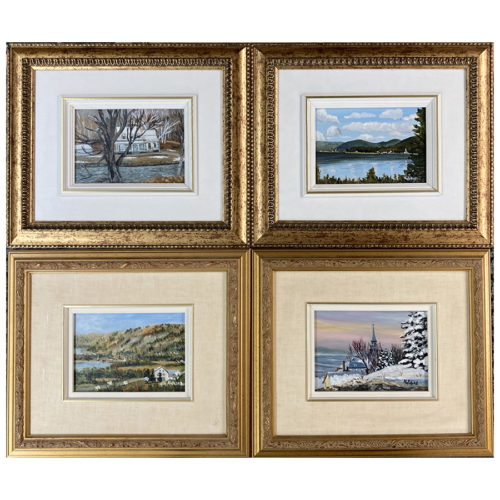 Kapelier artiste peintre quebecois 4 paysages bois montagne foret lac hiver