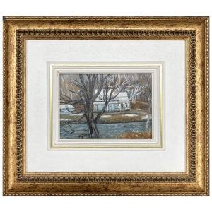 Maison de campagne Kapelier artiste peintre quebecois paysage rivière arbre neige
