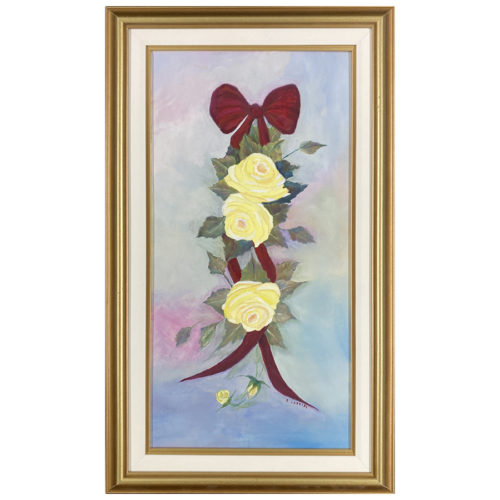 Roses Jaunes R. Laprise artiste peintre quebecois bouquet