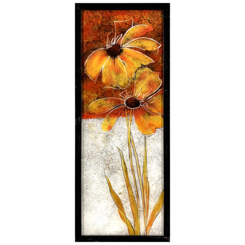 Fleur au soleil vitrail artiste inconnu technique mixte huile