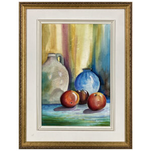 Pommes et par Albert C Grenier artiste peintre cruches table