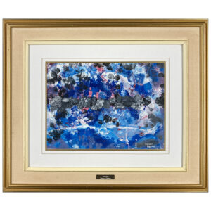 Fragilite par Liguori Vachon artiste peintre quebecois Art non figuratif bleu