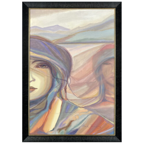 femme desert dune sable montagne foulard vent tremblay claude