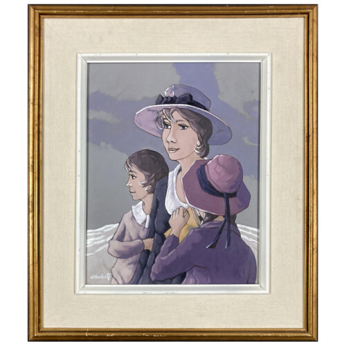 femme fille enfants bernard modeste artiste peintre hiver sourire chapeau certificat